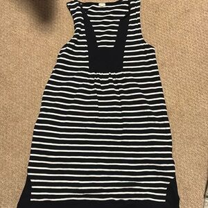 J Crew Factory Navy Blue White Striped Beach Tank Dress